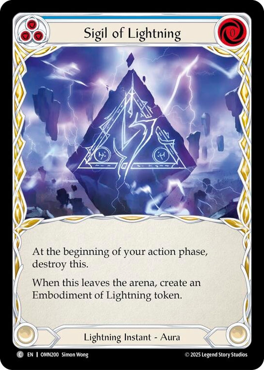 Image for Sigil Of Lightning (Blue) (OMN200) (Omens of the Third Age) (OMN) - Flesh and Blood TCG