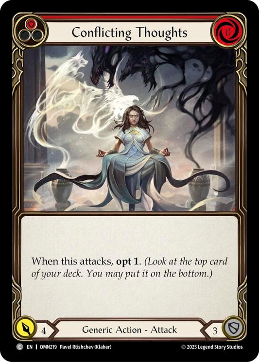 Image for Conflicting Thoughts (Red) (OMN219) (Omens of the Third Age) (OMN) - Flesh and Blood TCG