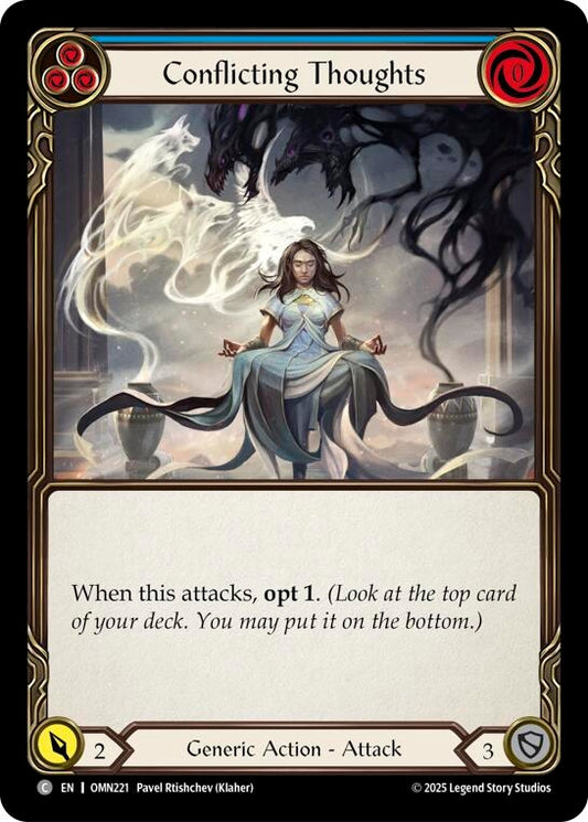 Image for Conflicting Thoughts (Blue) (OMN221) (Omens of the Third Age) (OMN) - Flesh and Blood TCG