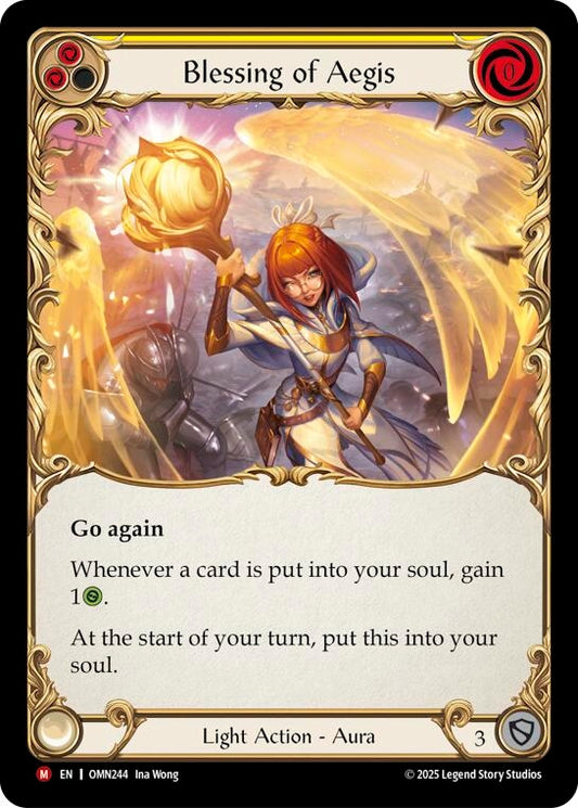 Image for Blessing Of Aegis (Yellow) (OMN244) (Omens of the Third Age) (OMN) - Flesh and Blood TCG