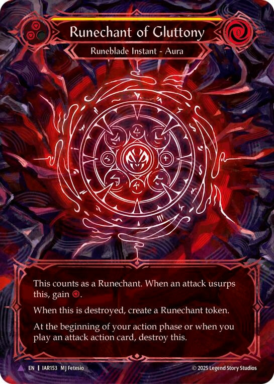 Image for Runechant of Gluttony (Yellow)(Marvel) (IAR153-MV) (Omens of the Third Age) (OMN) - Flesh and Blood TCG