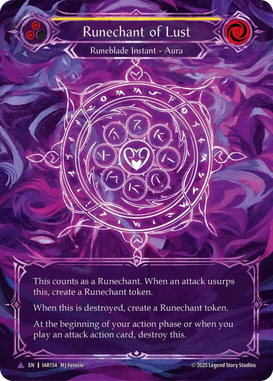 Image for Runechant of Lust (Yellow)(Marvel) (IAR154-MV) (Omens of the Third Age) (OMN) - Flesh and Blood TCG