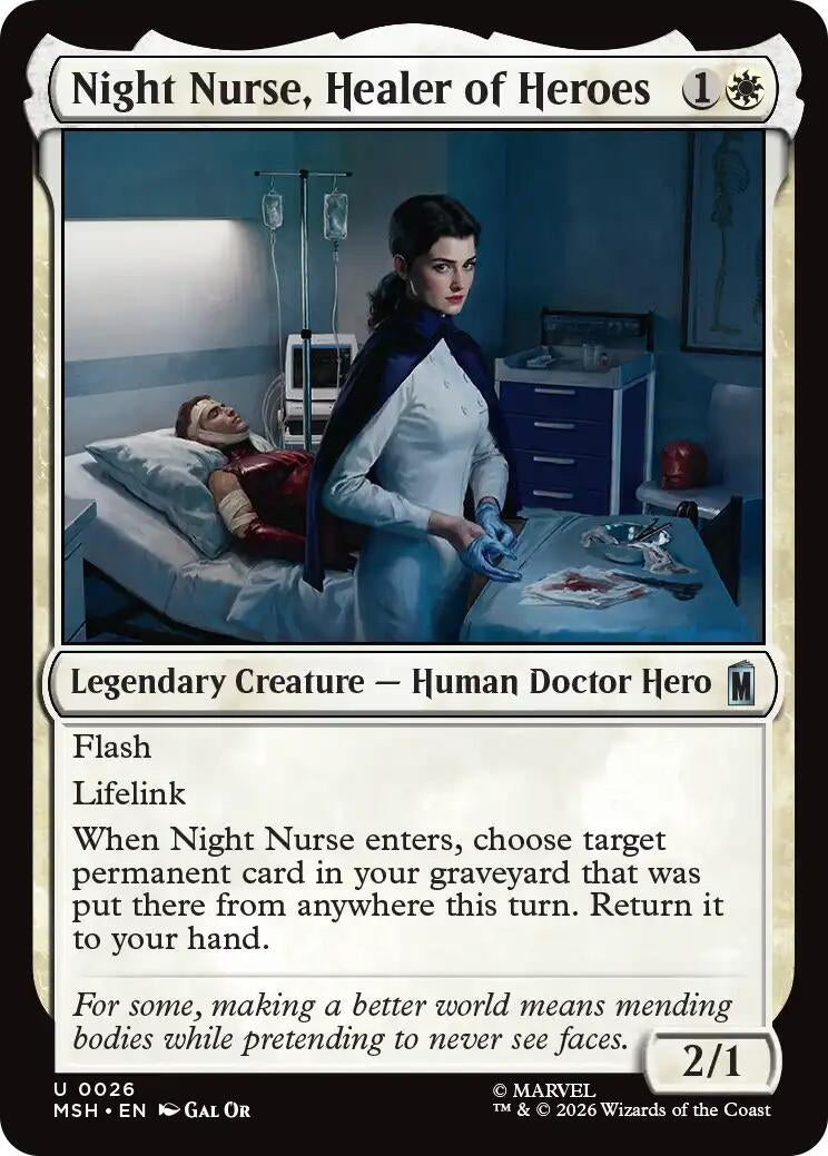 Image for Night Nurse, Healer of Heroes (26) (Marvel Super Heroes) - Magic: The Gathering