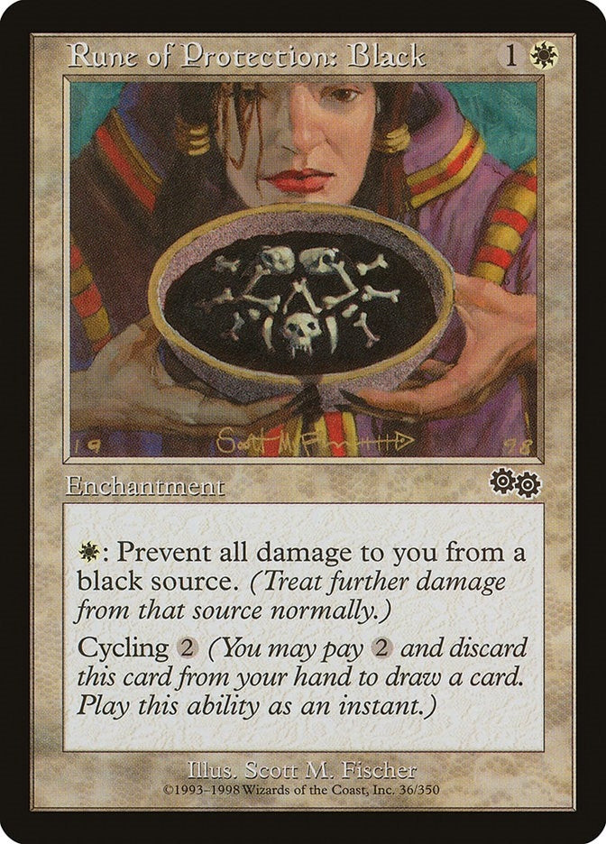 Rune of Protection: Black (36) (Urza's Saga)