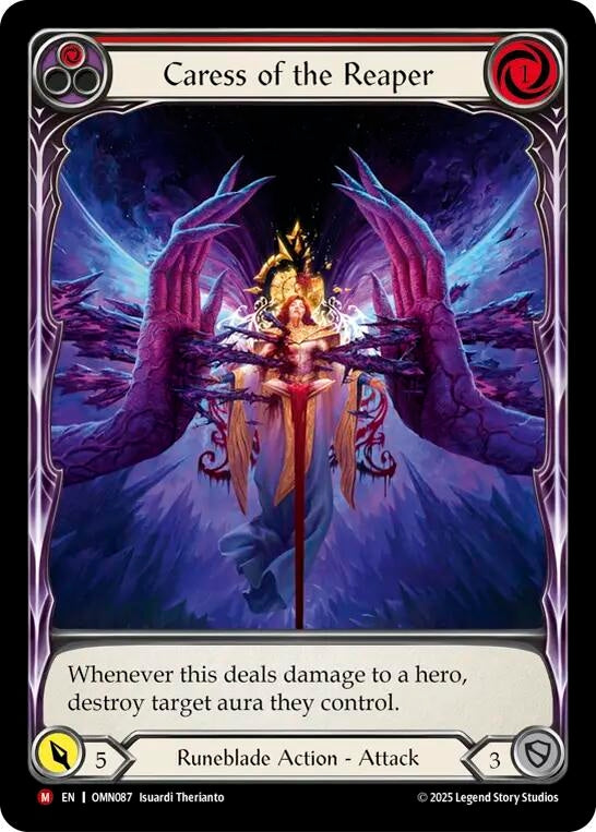 Image for Caress of the Reaper (Extended Art) (OMN087) (Omens of the Third Age) (OMN) - Flesh and Blood TCG