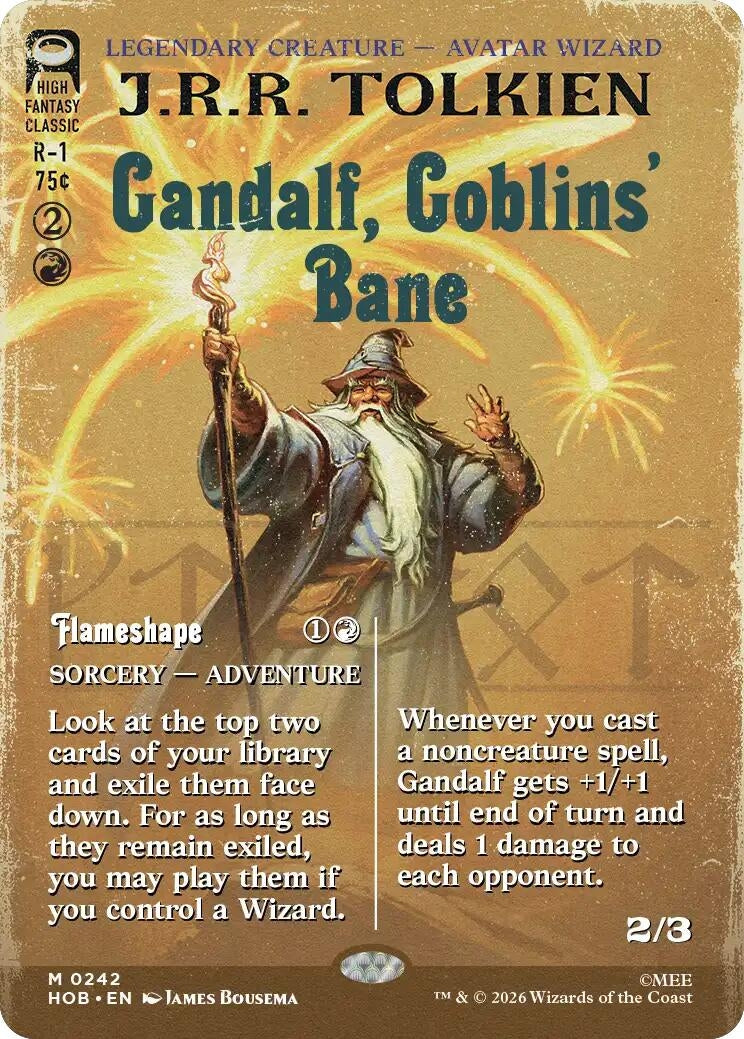 Image for Gandalf, Goblins' Bane (Borderless) (242) (The Hobbit) (HOB) - Magic: The Gathering