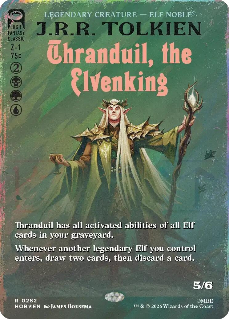 Image for Thranduil, the Elvenking (Borderless) (Surge Foil) (282) (The Hobbit) (HOB) - Magic: The Gathering