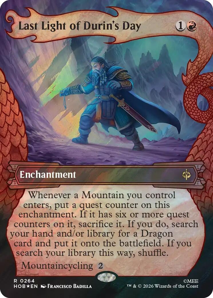 Image for Last Light of Durin's Day (Showcase) (Surge Foil) (264) (The Hobbit) (HOB) - Magic: The Gathering