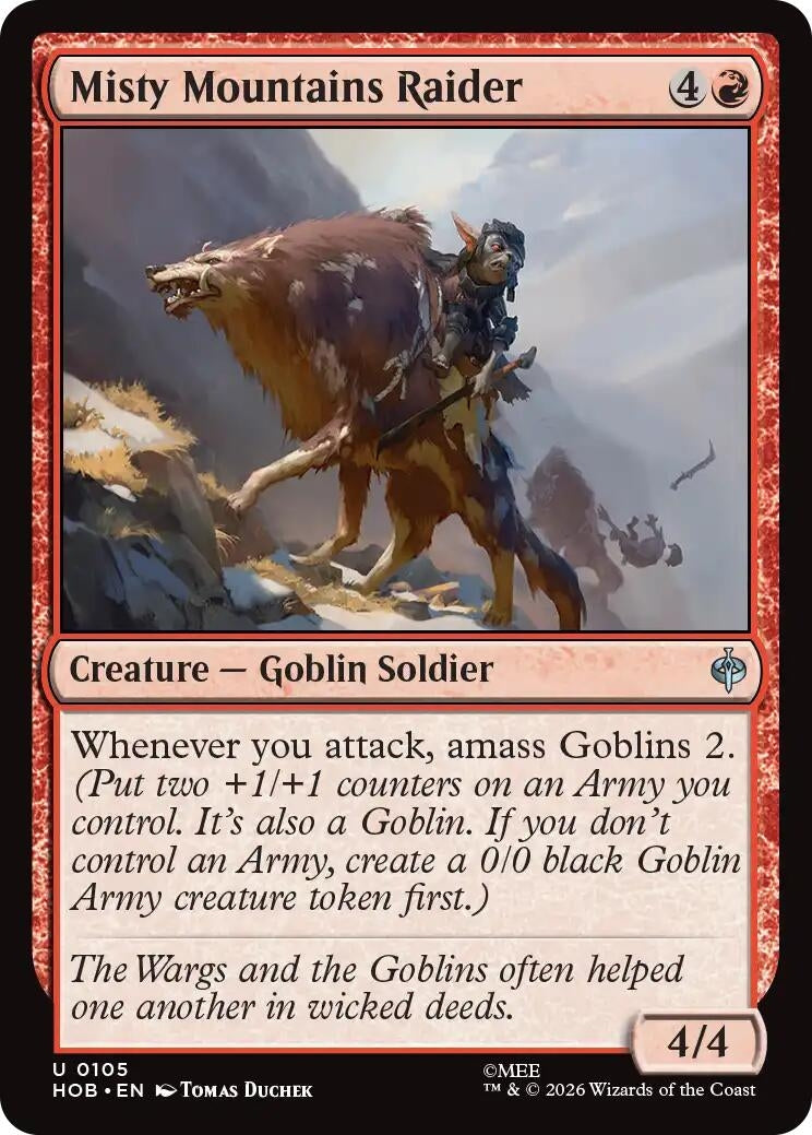 Image for Misty Mountains Raider (105) (The Hobbit) (HOB) - Magic: The Gathering