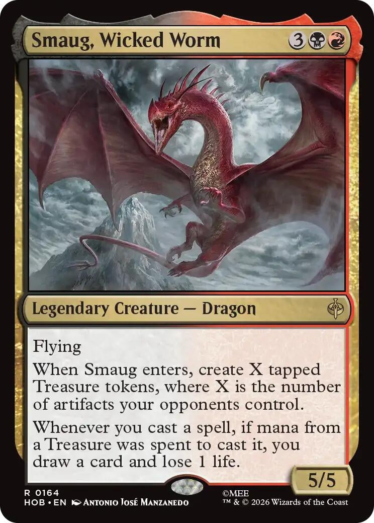Image for Smaug, Wicked Worm (164) (The Hobbit) (HOB) - Magic: The Gathering