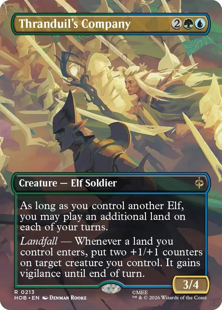 Image for Thranduil's Company (Borderless) (213) (The Hobbit) (HOB) - Magic: The Gathering