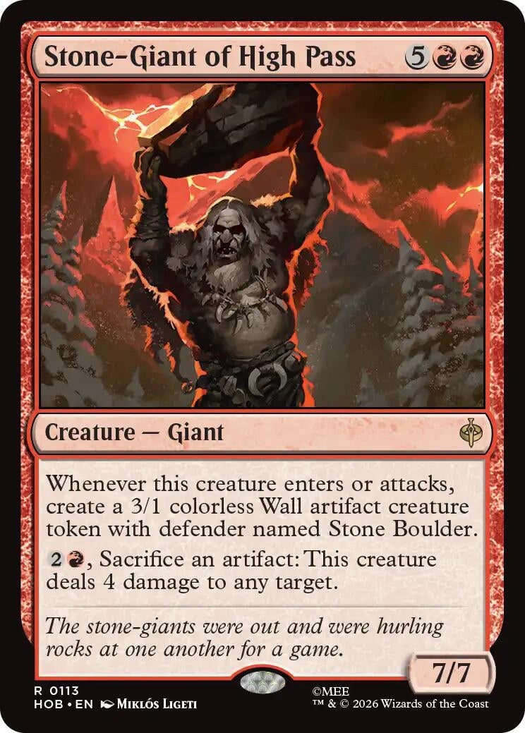 Image for Stone-Giant of High Pass (113) (The Hobbit) (HOB) - Magic: The Gathering