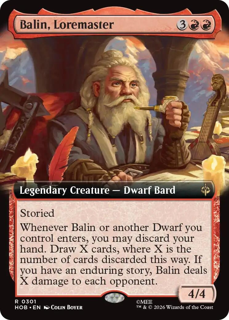 Image for Balin, Loremaster (Extended Art) (301) (The Hobbit) (HOB) - Magic: The Gathering