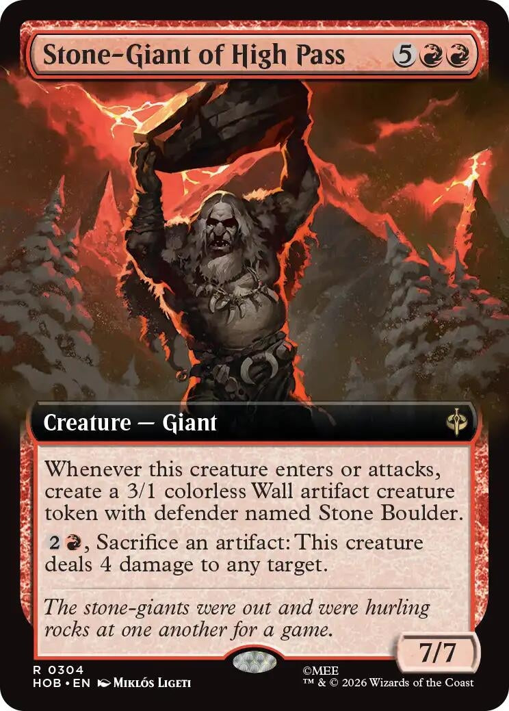 Image for Stone-Giant of High Pass (Extended Art) (304) (The Hobbit) (HOB) - Magic: The Gathering