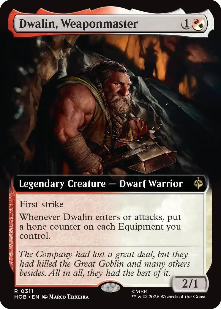 Image for Dwalin, Weaponmaster (Extended Art) (311) (The Hobbit) (HOB) - Magic: The Gathering