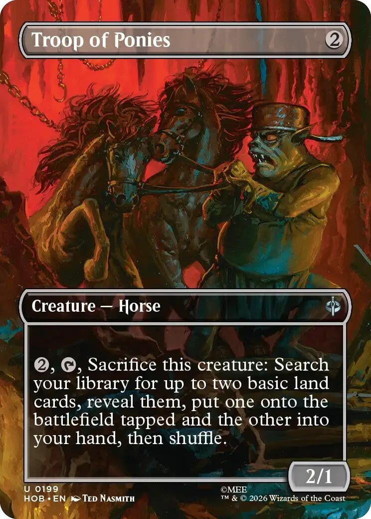 Image for Troop of Ponies (Borderless) (199) (The Hobbit) (HOB) - Magic: The Gathering