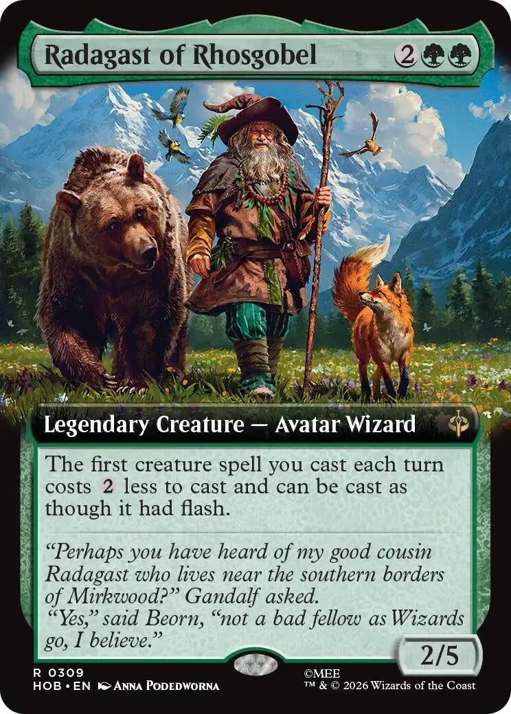 Image for Radagast of Rhosgobel (Extended Art) (309) (The Hobbit) (HOB) - Magic: The Gathering