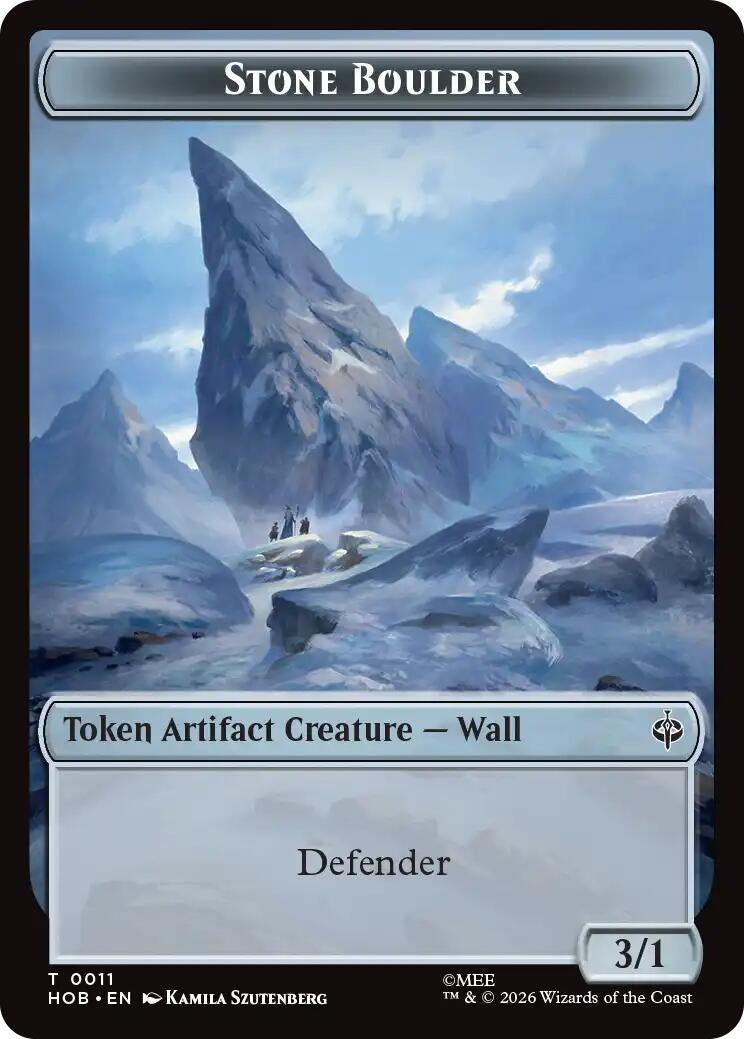 Image for Stone Boulder // Bear Double-Sided Token (11 // 7) (The Hobbit) (HOB) - Magic: The Gathering