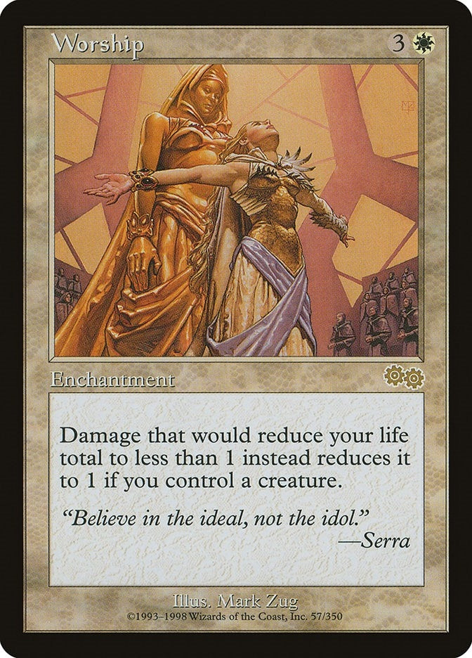 Image for Worship (57) (Urza's Saga) - Magic: The Gathering