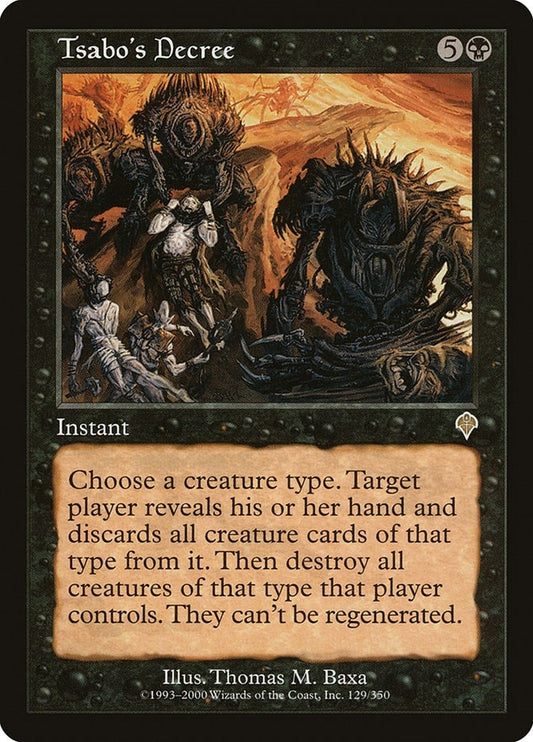 Image for Tsabo's Decree (129) (Invasion) - Magic: The Gathering
