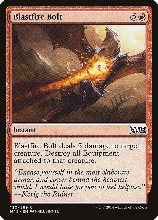 Image for Blastfire Bolt (130) (Magic 2015 (M15)) - Magic: The Gathering