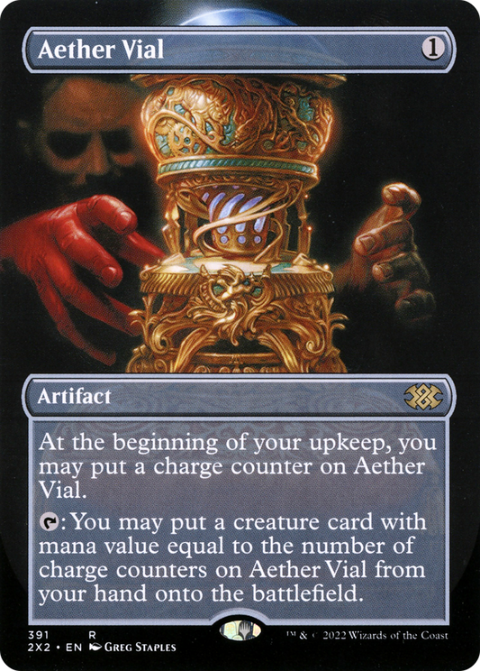 Aether Vial (Borderless) (2X2-391) - Double Masters 2022 (Borderless)