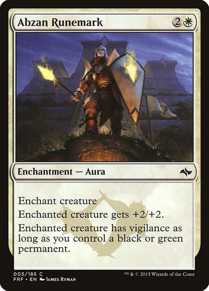 Image for Abzan Runemark (3) (Fate Reforged) - Magic: The Gathering