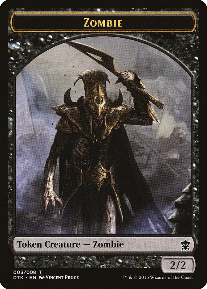 Image for Zombie Token (3) (Dragons of Tarkir) - Magic: The Gathering