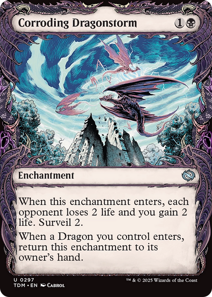 Corroding Dragonstorm (TDM-297) - Tarkir: Dragonstorm: (Showcase, enchantment)
