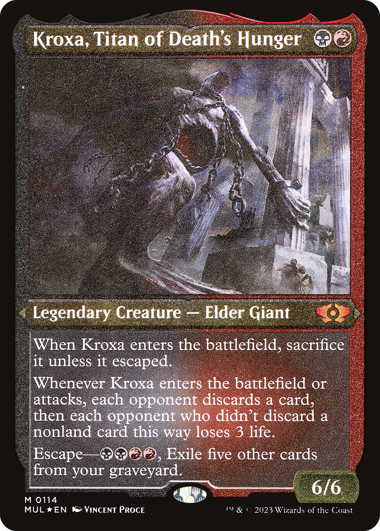 Kroxa, Titan of Death's Hunger (Foil Etched) (MUL-114) - Multiverse Legends Foil