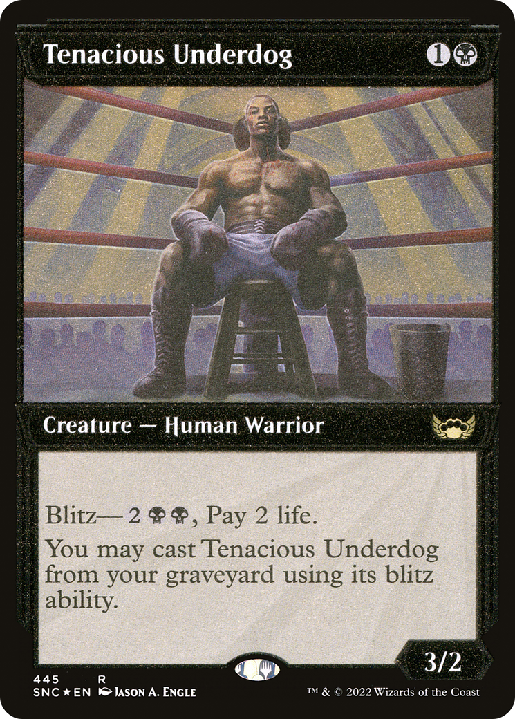 Tenacious Underdog (Showcase) (Foil Etched) (SNC-445) - Streets of New Capenna: (Showcase) Etched Foil