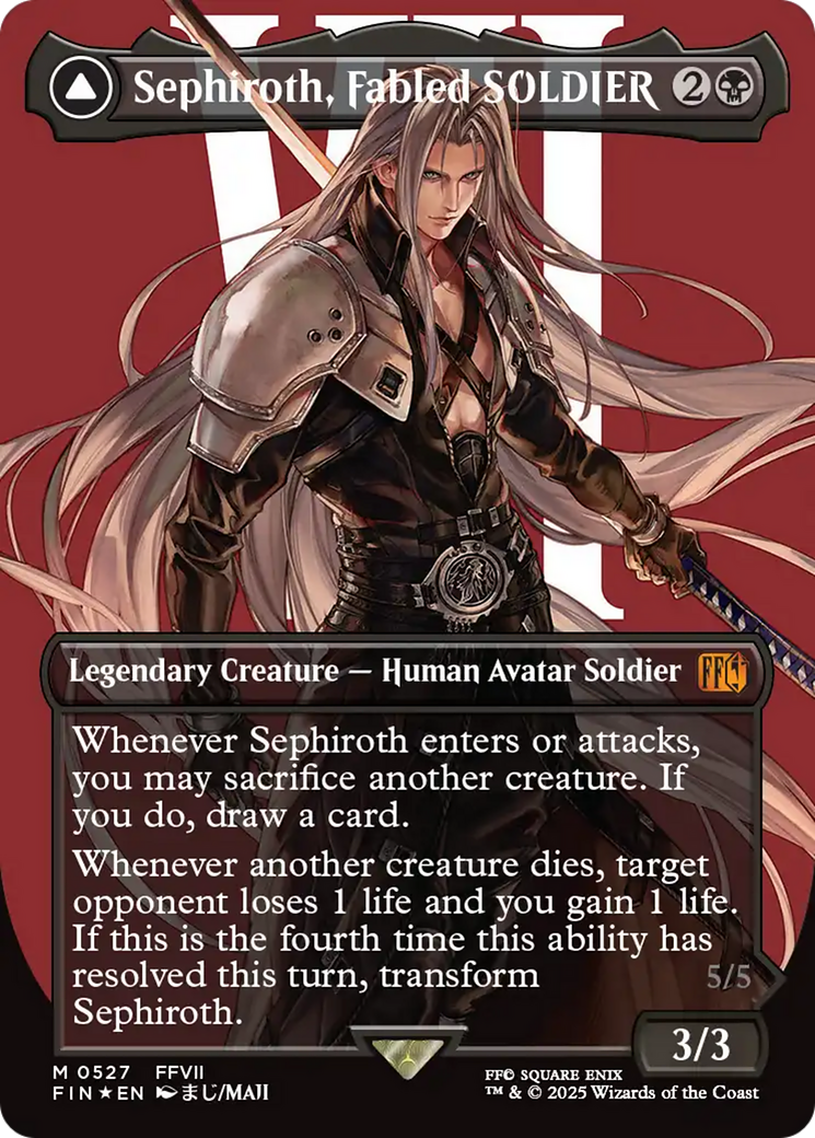 Sephiroth, Fabled SOLDIER (Borderless) (Surge Foil) (527) (FIN)