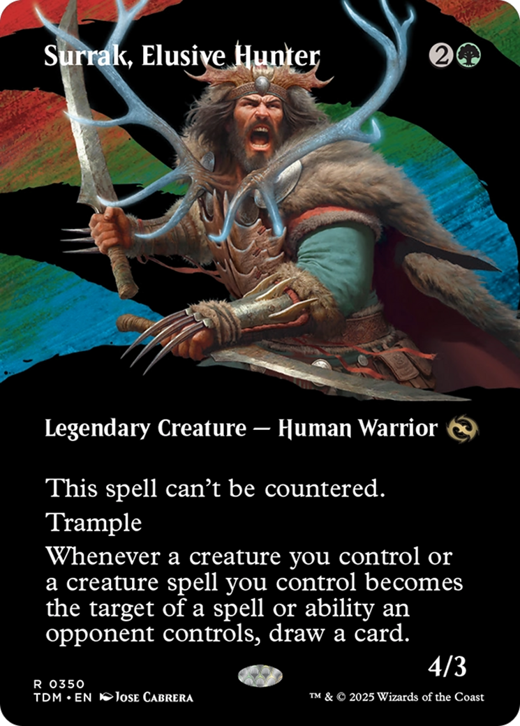 Surrak, Elusive Hunter (TDM-350) - Tarkir: Dragonstorm: (Showcase) (Borderless) Foil