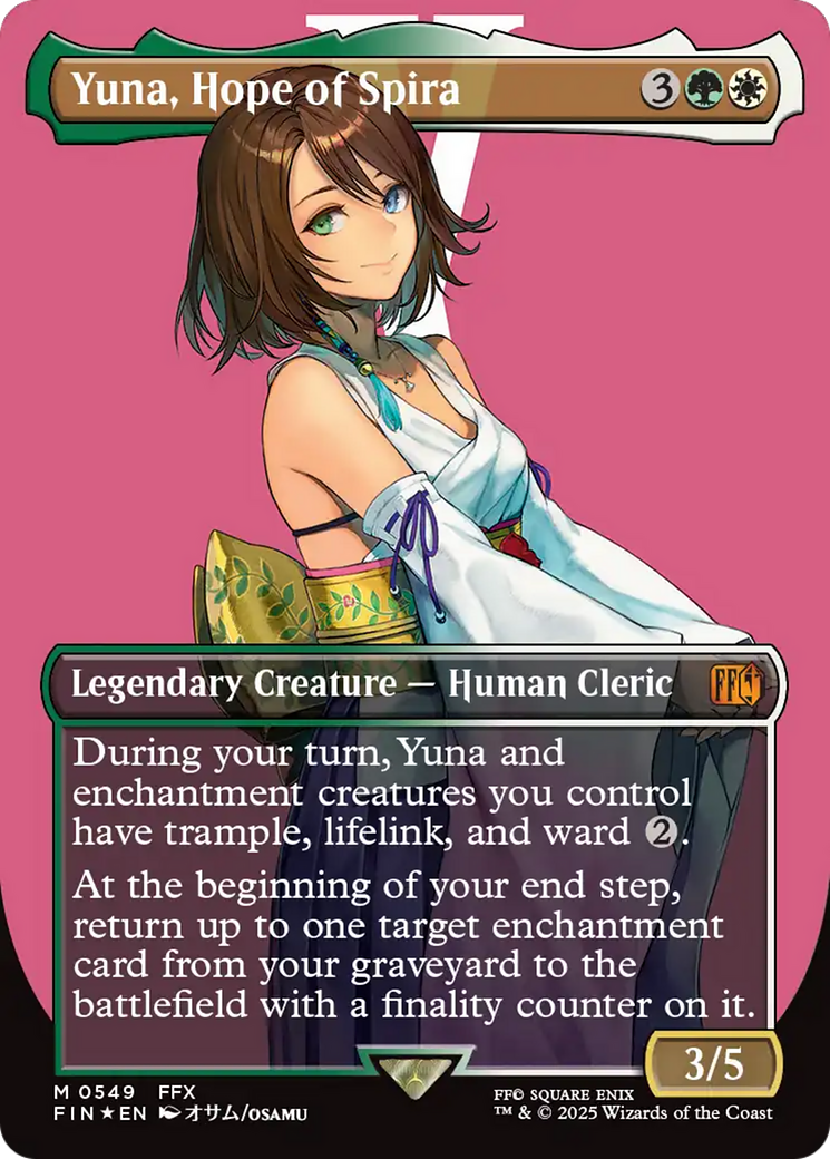 Yuna, Hope of Spira (Borderless) (Surge Foil) (549) (FIN)