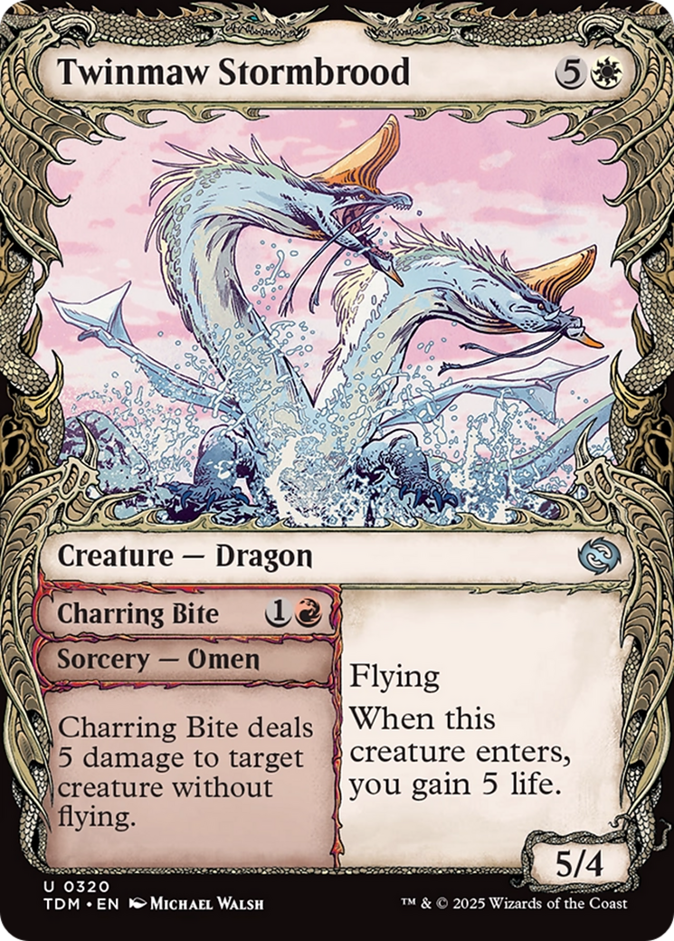 Twinmaw Stormbrood // Charring Bite (TDM-320) - Tarkir: Dragonstorm: (Showcase) Foil