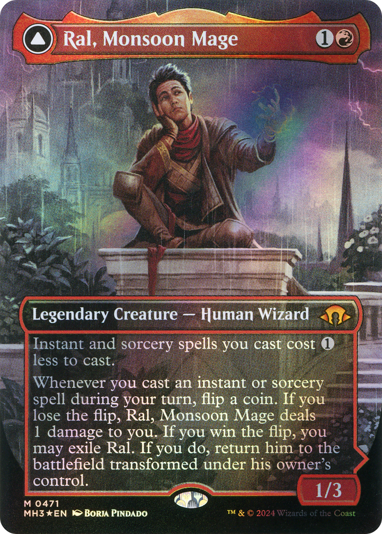 Ral, Monsoon Mage (Borderless) (Textured Foil) (471) (MH3)