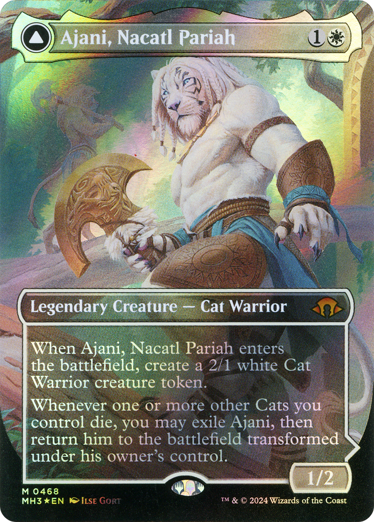Ajani, Nacatl Pariah (Borderless) (Textured Foil) (468) (MH3)