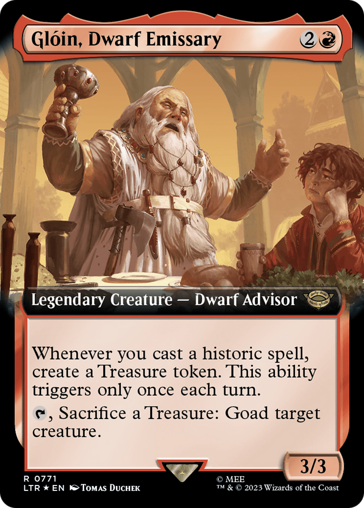 Gloin, Dwarf Emissary (Extended Art) (Surge Foil) (771) (LTR)